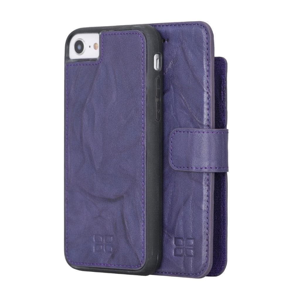 Detachable Leather Wallet Case for Apple iPhone SE Series iPhone SE 1st Genaration / Creased Purple Bouletta LTD