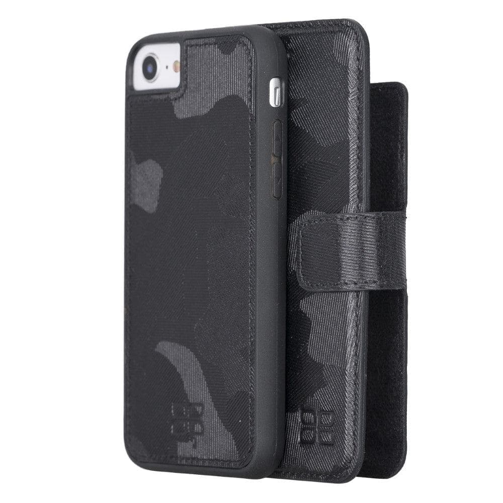 Detachable Leather Wallet Case for Apple iPhone SE Series iPhone SE 1st Genaration / Camouflage Black Bouletta LTD