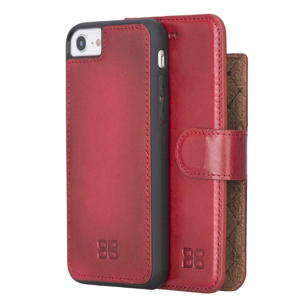 Detachable Leather Wallet Case for Apple iPhone SE Series iPhone SE 1st Genaration / Vegetal Red Bouletta LTD
