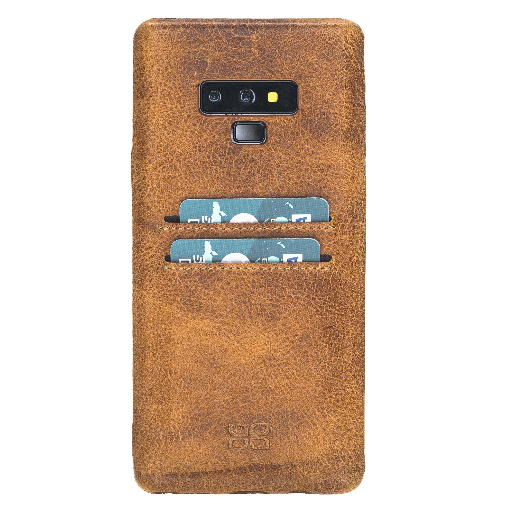 Leder Ultra Hülle mit Kreditkartenfächern für Samsung Note 9 - Vegetal Tan