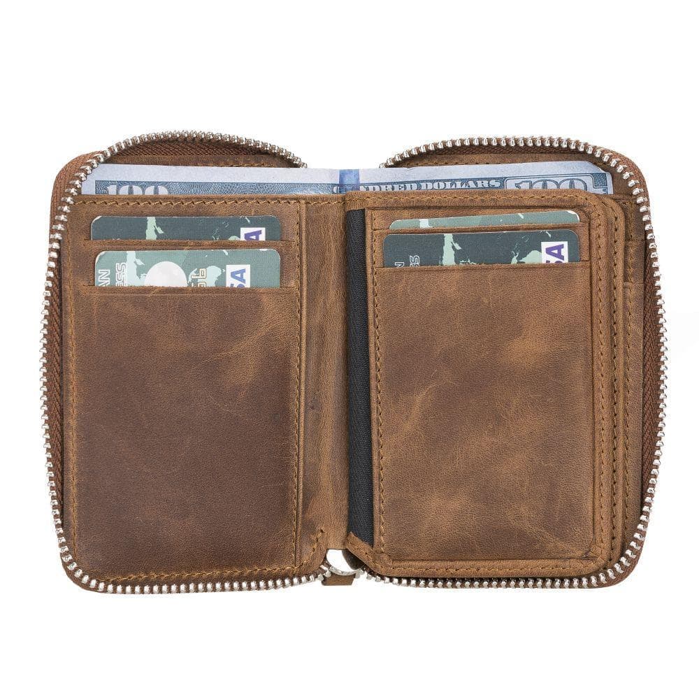 Elvis Leather Credit Card Holder - Zip Wallet Type Bouletta Shop
