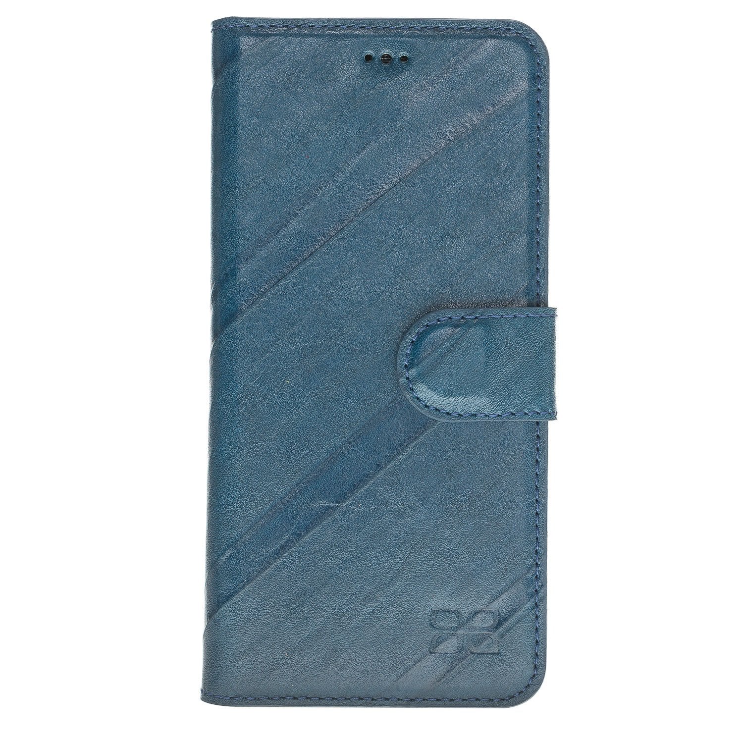 Magnetische abnehmbare Leder Geldbörse für Samsung S8 - Blau gefaltet