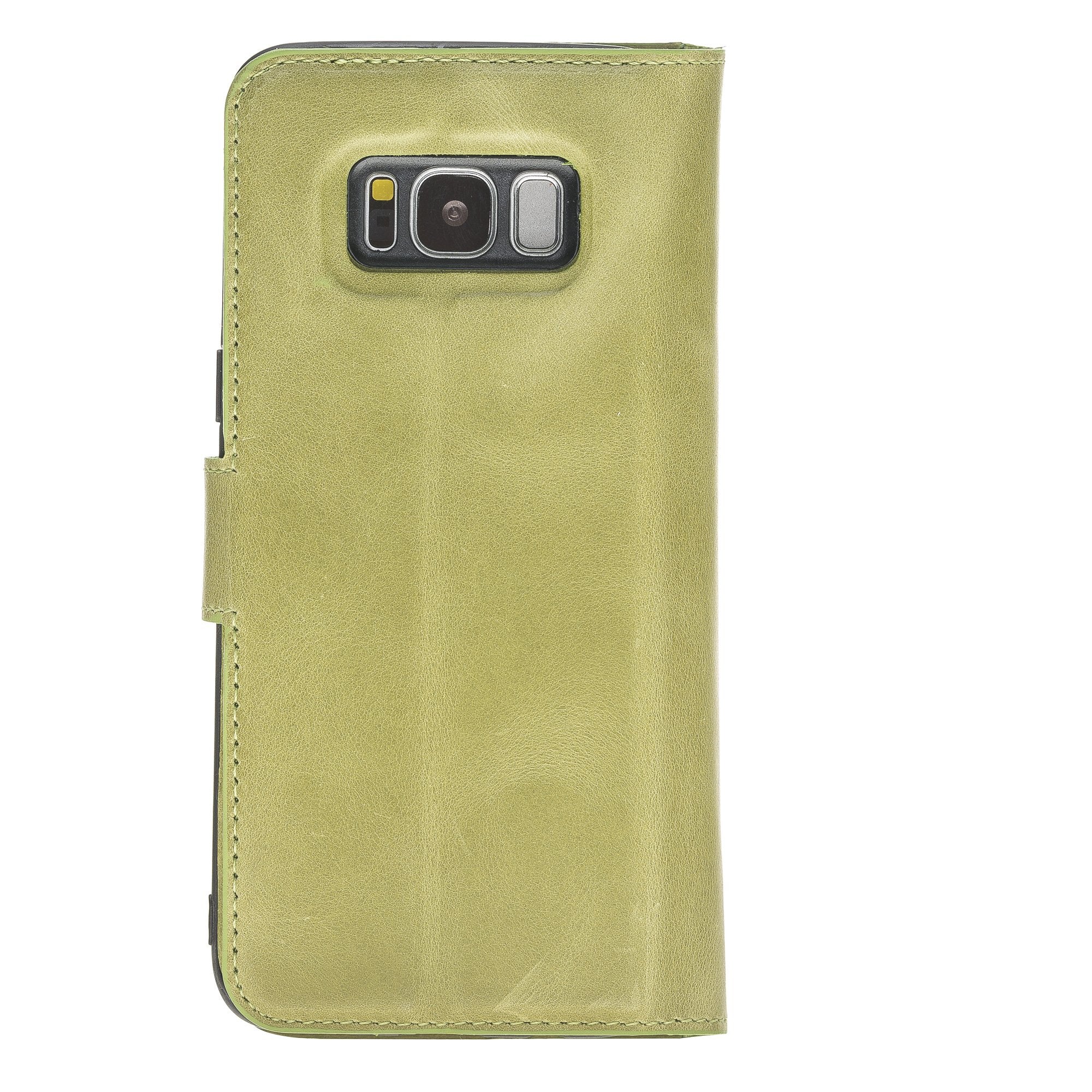 Magnetische abnehmbare Leder Geldbörse für Samsung S8 Plus - Verrückt Grün