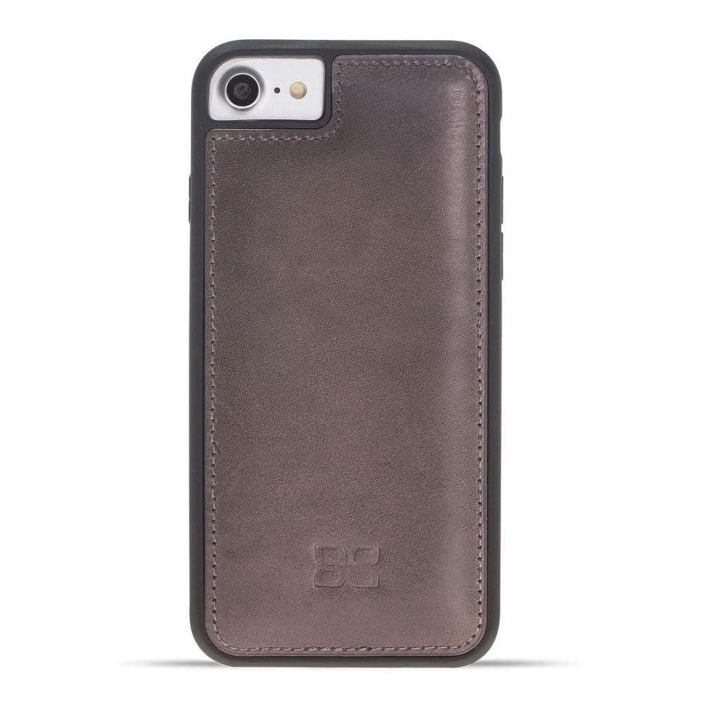 Flexible Genuine Leather Back Cover for Apple iPhone 7 Series iPhone 7 / Vegetal Gray Bouletta