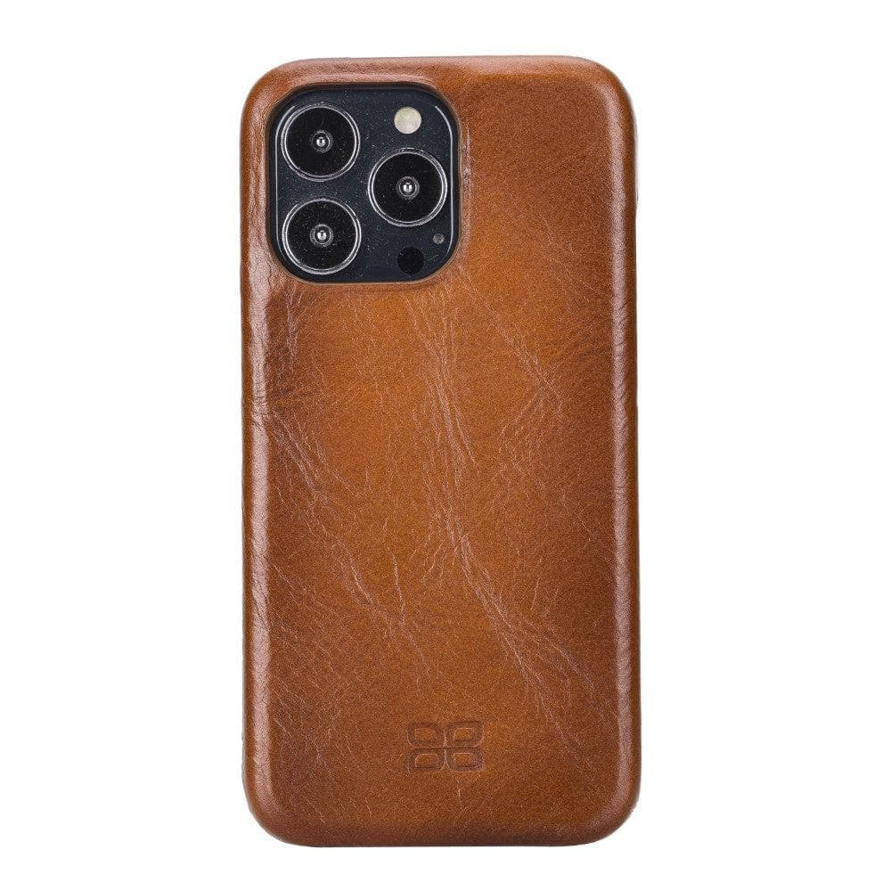 Full Leather Coating Back Cover for Apple iPhone 13 Series iPhone 13 Pro / Tan Bouletta LTD