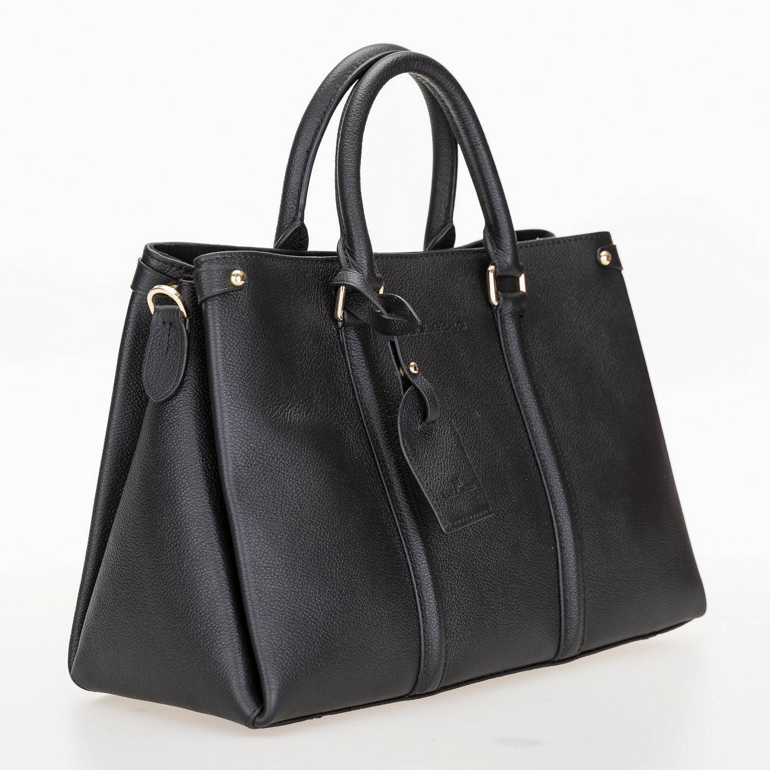 Handbag Lara Medium Leather Women’s Handbag | Women's Bag - Black Color Bouletta Shop