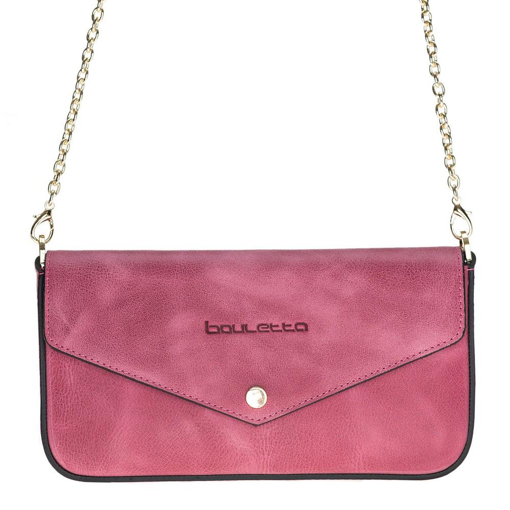 Handbag Tria Women's Leather Clutch - Tiguan Pink Bouletta Case