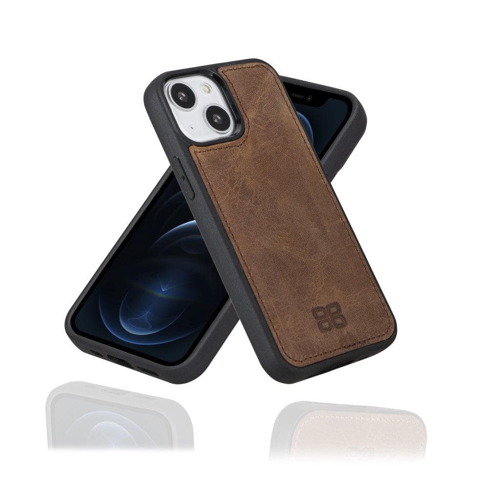 Apple iPhone 13 Series Leather Case with Flexible Back Cover iPhone 13 / Antic Brown Bouletta LTD