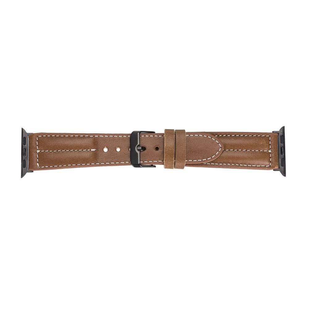 Leather Apple Watch Bands - Classic Double Stitched -Tan Bouletta Shop