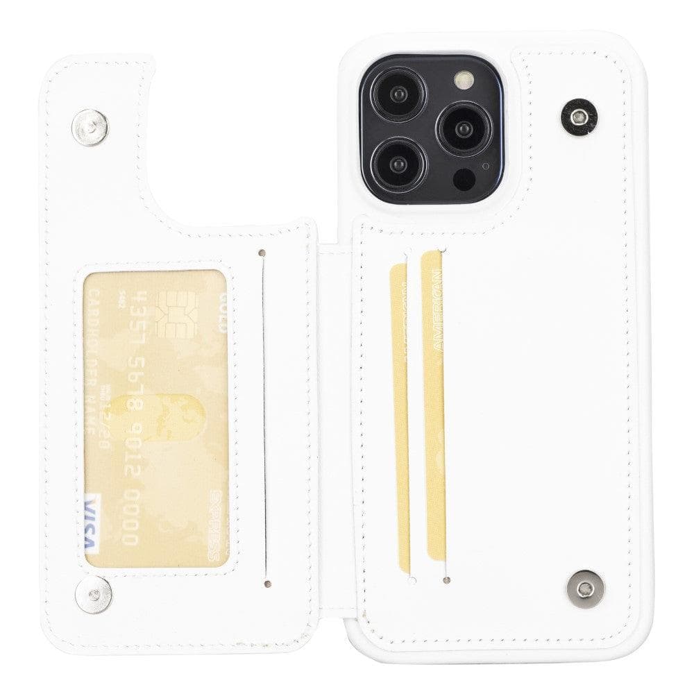 Leather Slim Ultimate Book Wallet Apple iPhone 14 Series iPhone 14 Pro Max / White Bouletta LTD