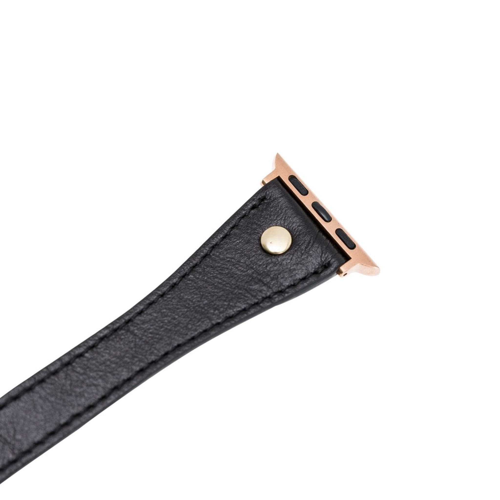 Leeds Double Tour Slim with Gold Bead Apple Watch Leather Straps Bouletta LTD