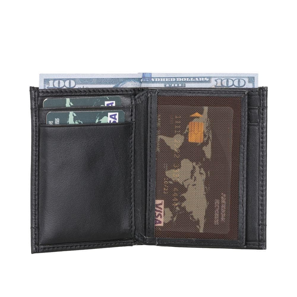 Maka Leather Card Holder Rustic Black Bouletta Shop
