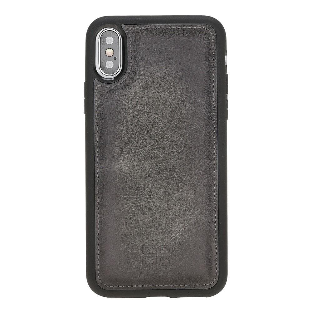 Apple iPhone X and iPhone XS Leather Case - Flexible Leather Cover Gray Bouletta LTD