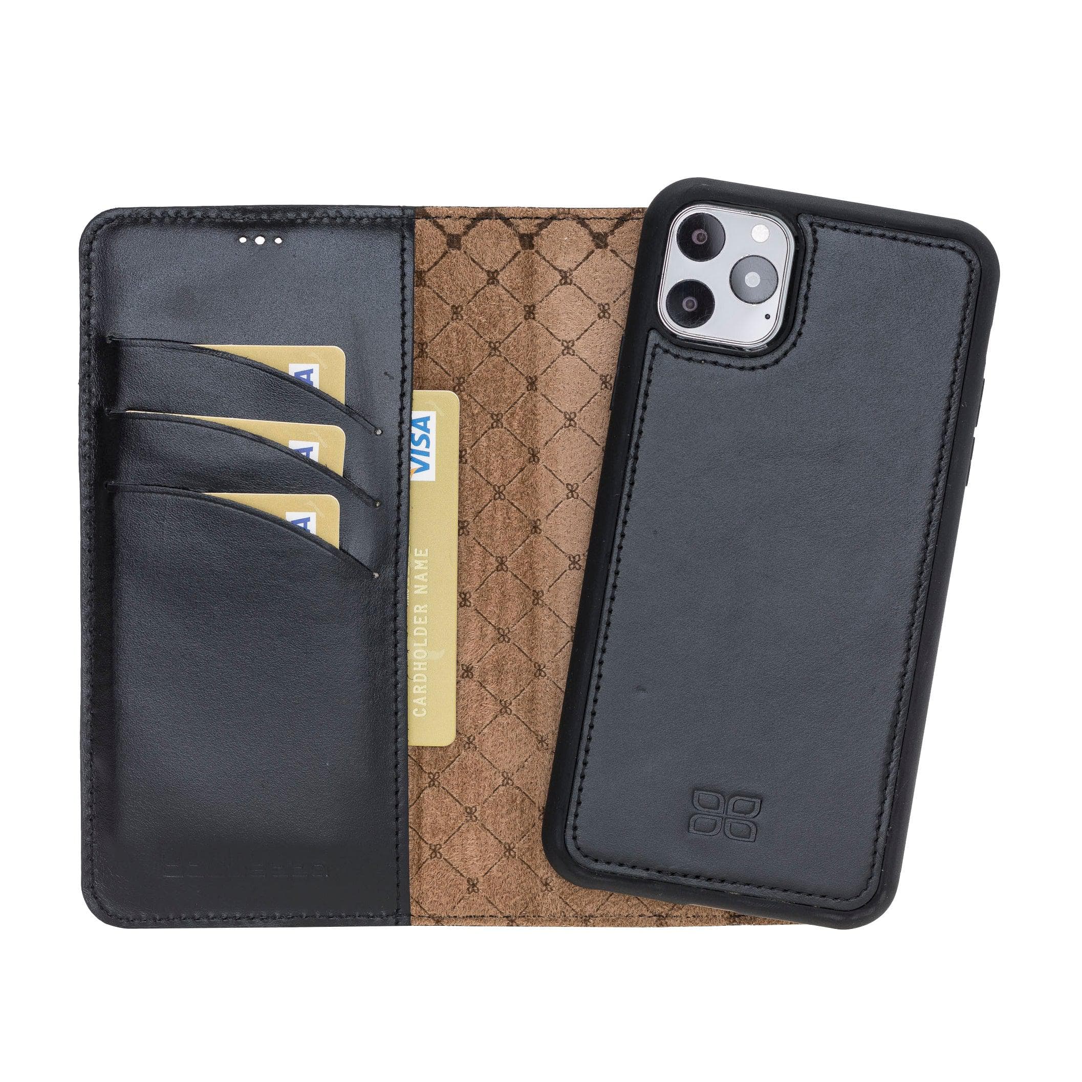 Magnetic Detachable Leather Phone Case for Apple iPhone 11 Series iPhone 11 Pro Max / Black Bouletta LTD
