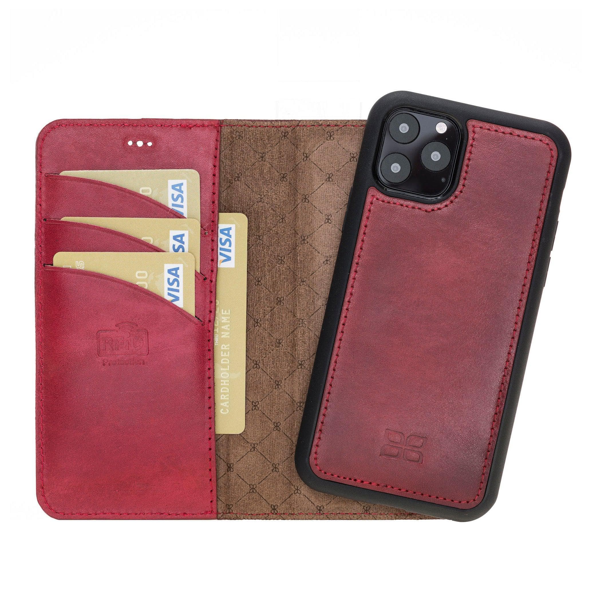 Magnetic Detachable Leather Phone Case for Apple iPhone 11 Series iPhone 11 Pro / Red Bouletta LTD
