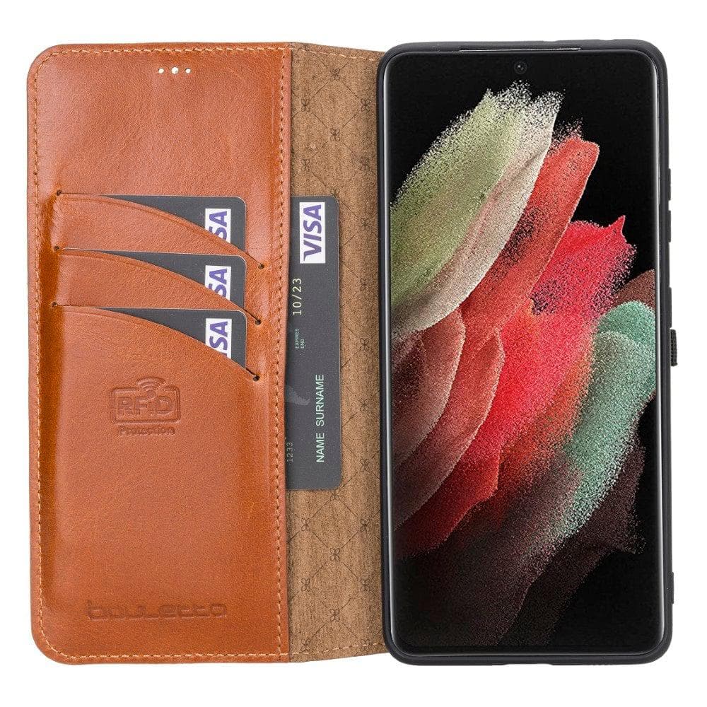Mobile Phone Cases Non-Detachable Leather Wallet Cases for Samsung Galaxy S21 Series Bouletta Shop
