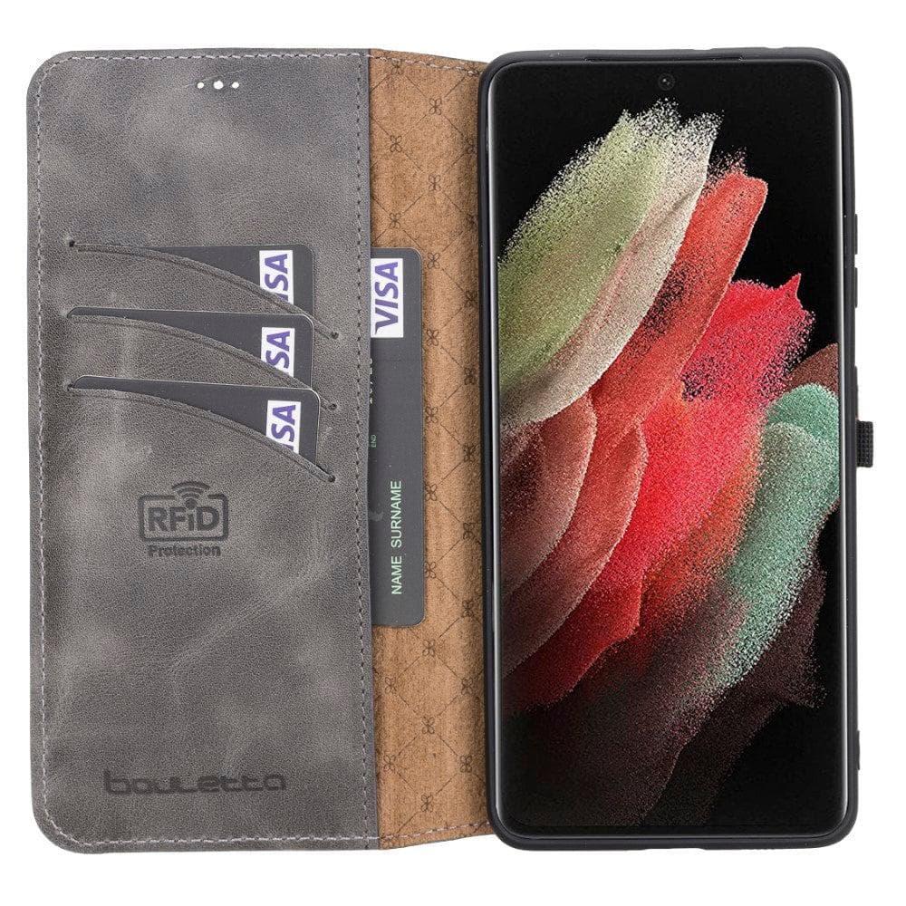 Mobile Phone Cases Non-Detachable Leather Wallet Cases for Samsung Galaxy S21 Series Bouletta Shop