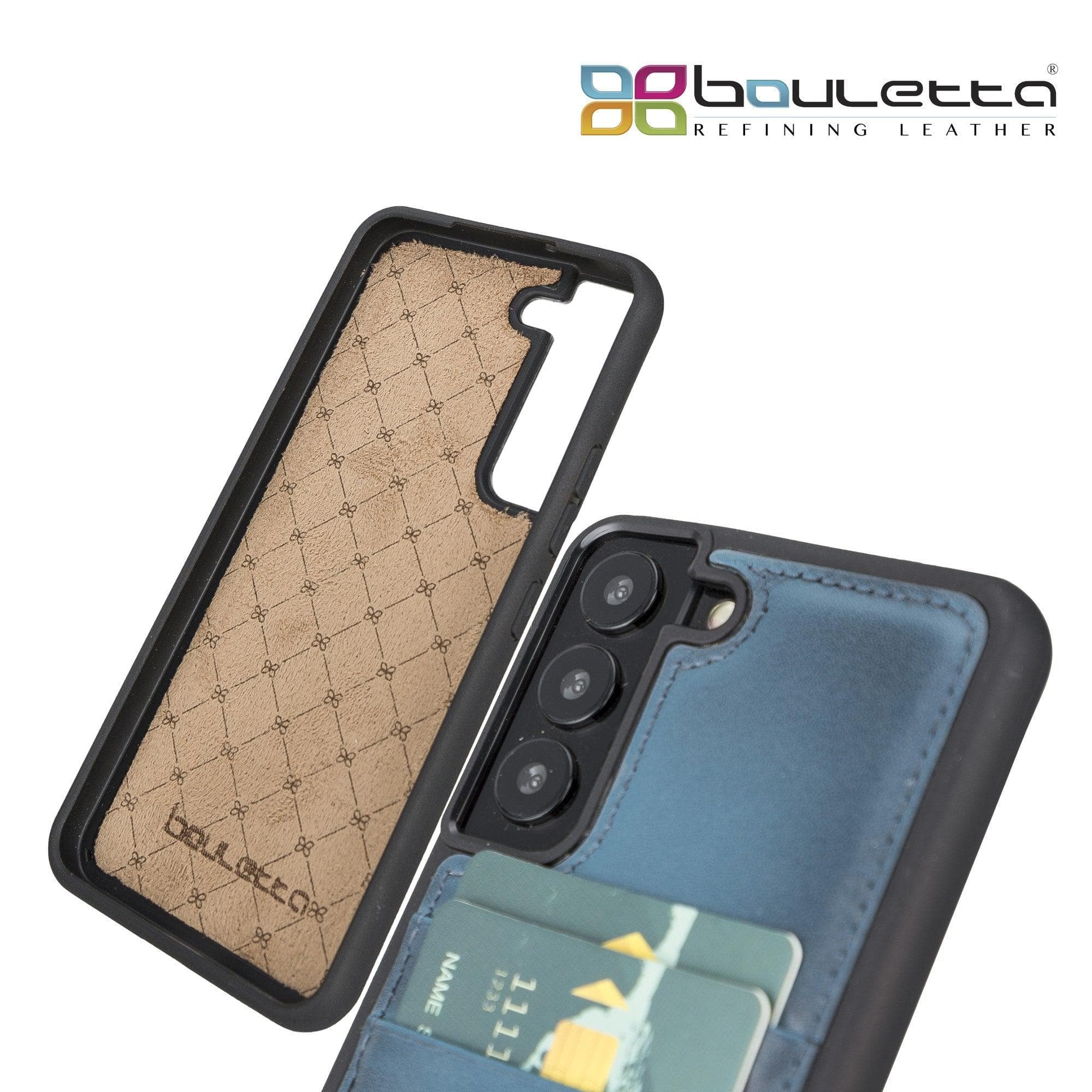 Samsung Galaxy S22 Series Genuine Leather Slim Back Cover Case with Card Holders Bouletta