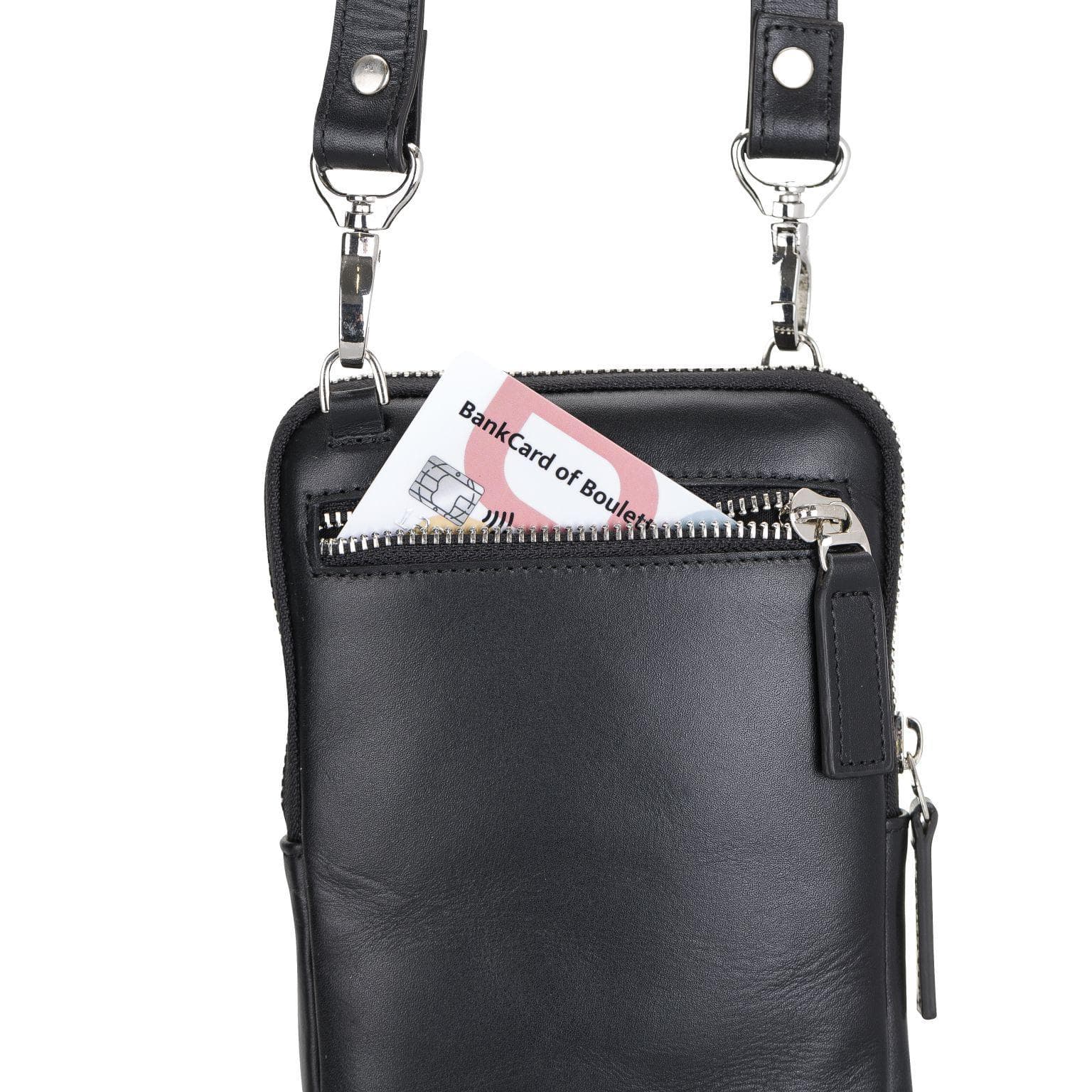 Nino Leather Crossbody Bag - Black Bouletta Shop