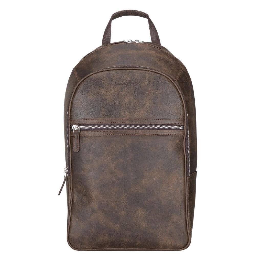 Pella Genuine Leather Backpack & Rucksack - Handmade and Customizable Dark Brown Bouletta LTD
