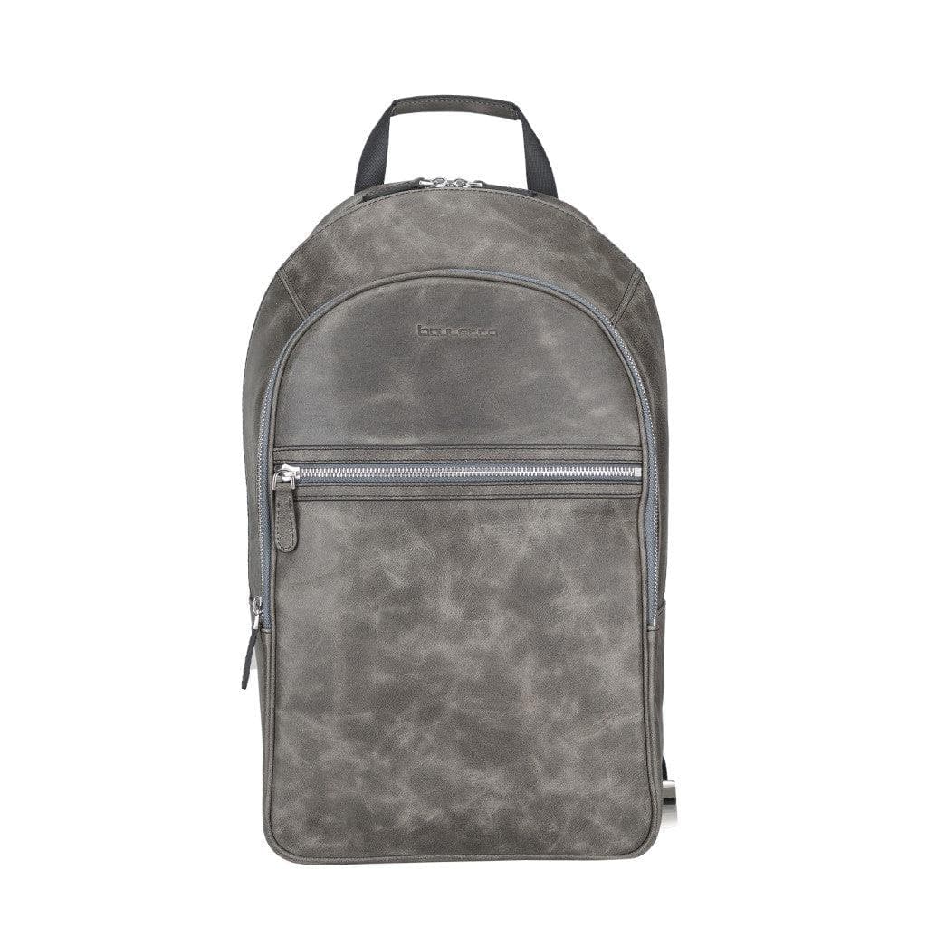 Pella Genuine Leather Backpack & Rucksack - Handmade and Customizable Gray Bouletta LTD