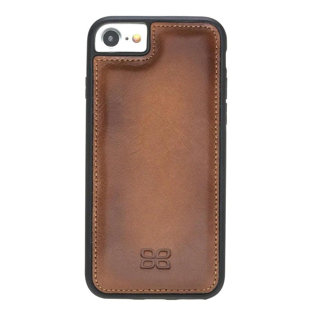 Flexible Genuine Leather Back Cover for Apple iPhone SE Series iPhone SE 3rd Generation / Rustic Tan with Effect Bouletta LTD