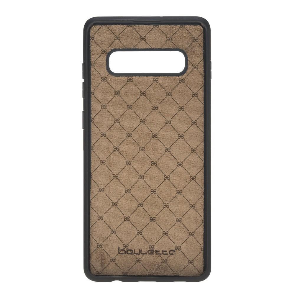 Phone Case Flex Cover Back Leather Case for Samsung Galaxy S10 Plus - Antic Brown Bouletta Shop