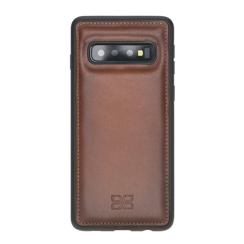 Phone Case Flex Cover Back Leather Case for Samsung Galaxy S10 - Rustic Tan with Effect Bouletta Shop