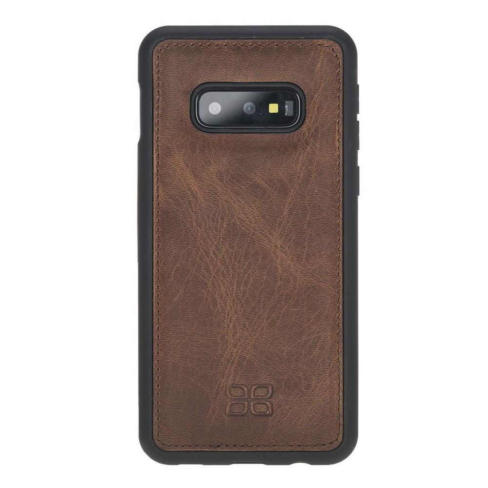 Phone Case Flex Cover Back Leather Case for Samsung Galaxy S10e Essential - Antic Brown Bouletta Shop