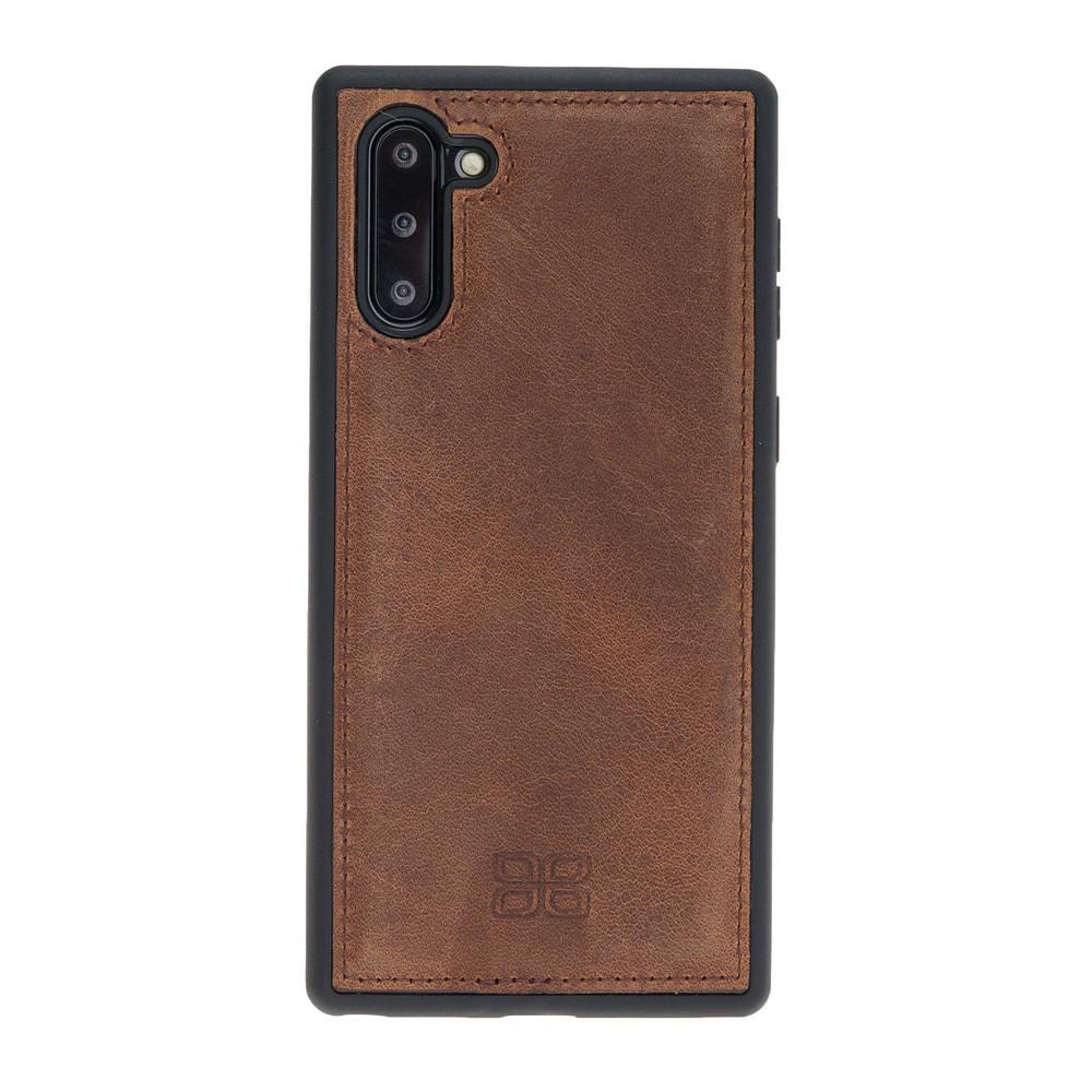 Phone Case Flex Cover Back Leather Case for Samsung Note 10 - Antic Brown Bouletta Shop