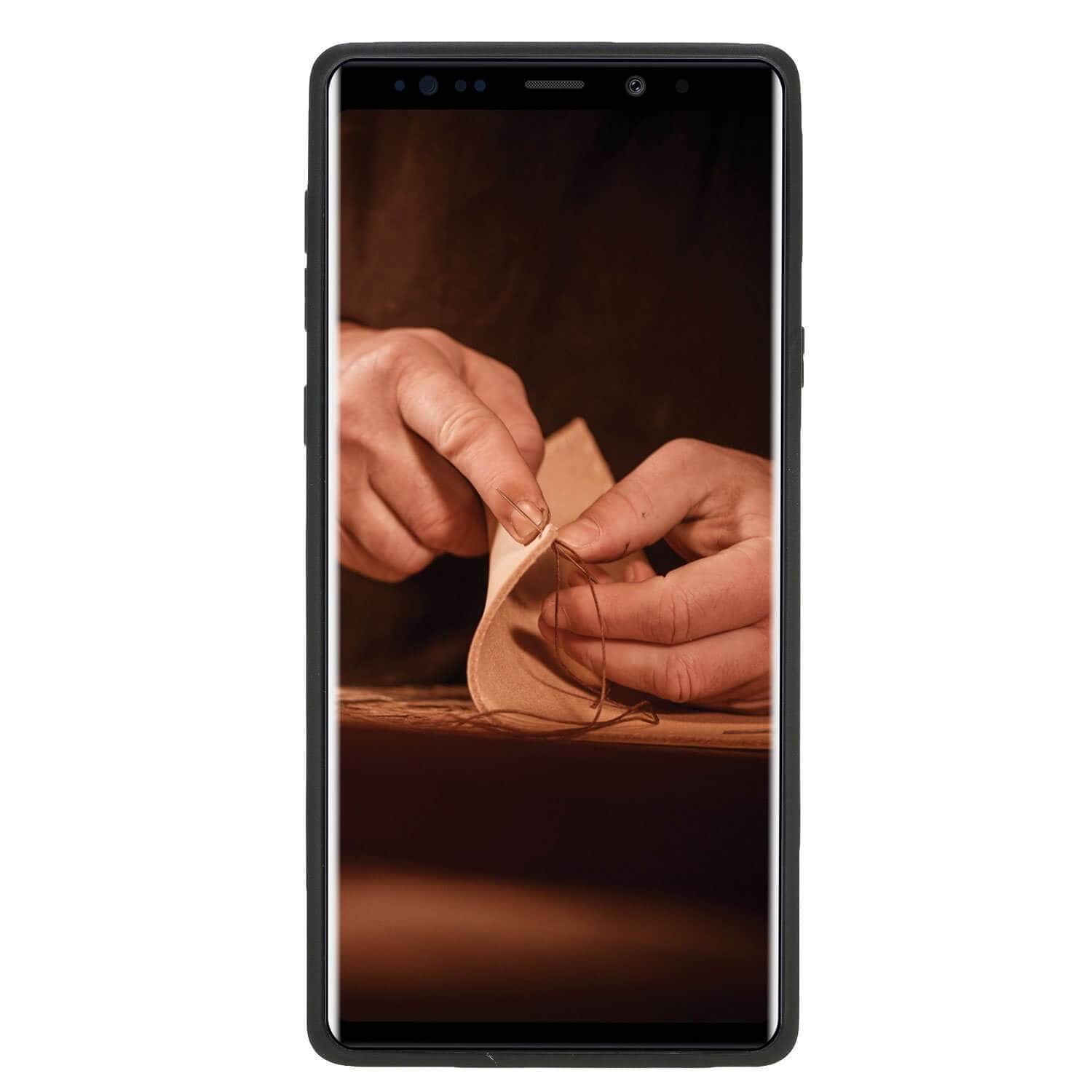 Phone Case Flex Cover Back Leather Case for Samsung Note 10 Plus - Rustic Black Bouletta Shop