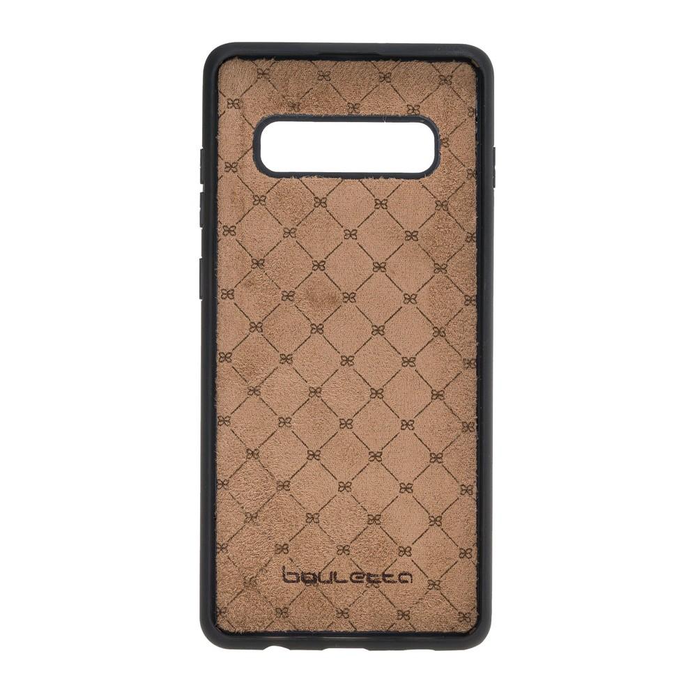 Phone Case Flex Cover Back Leather Case with Card Holder for Samsung Galaxy S10 Plus - Rustic Black Bouletta Shop