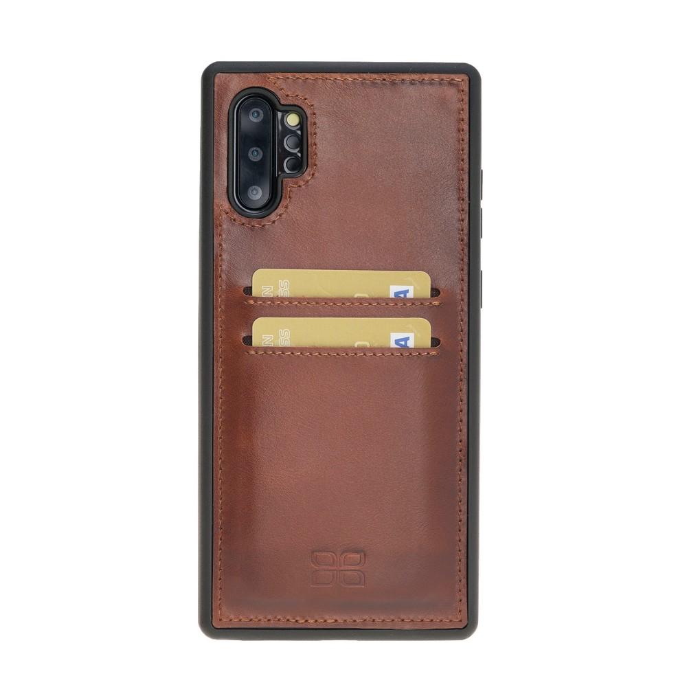 Phone Case Flex Cover Back Leather Case with Card Holder for Samsung Note 10 Plus - Rustic Tan with Effect Bouletta Shop