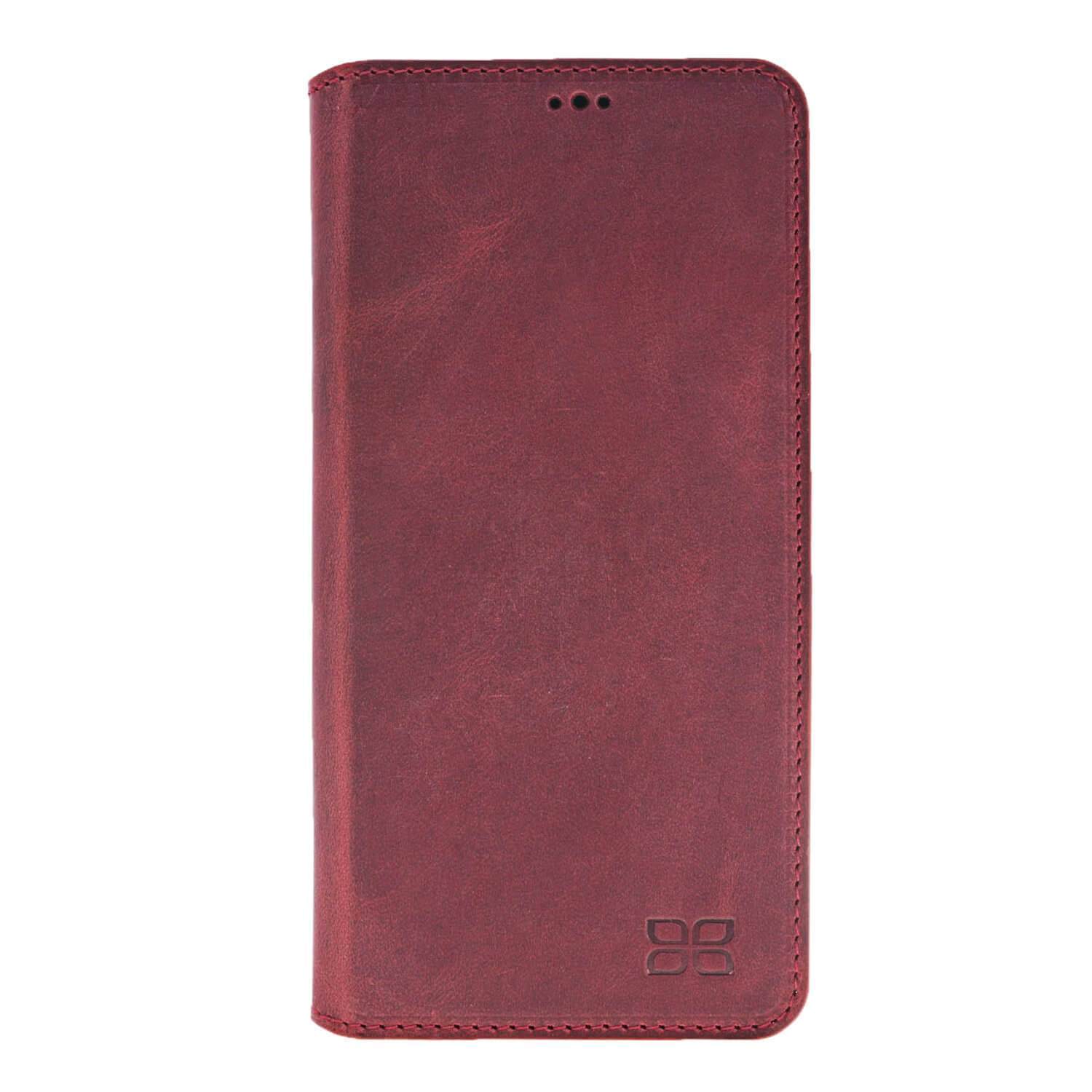 Phone Case Leather Book Case for Samsung Galaxy S8 - Antic Red Bouletta Shop
