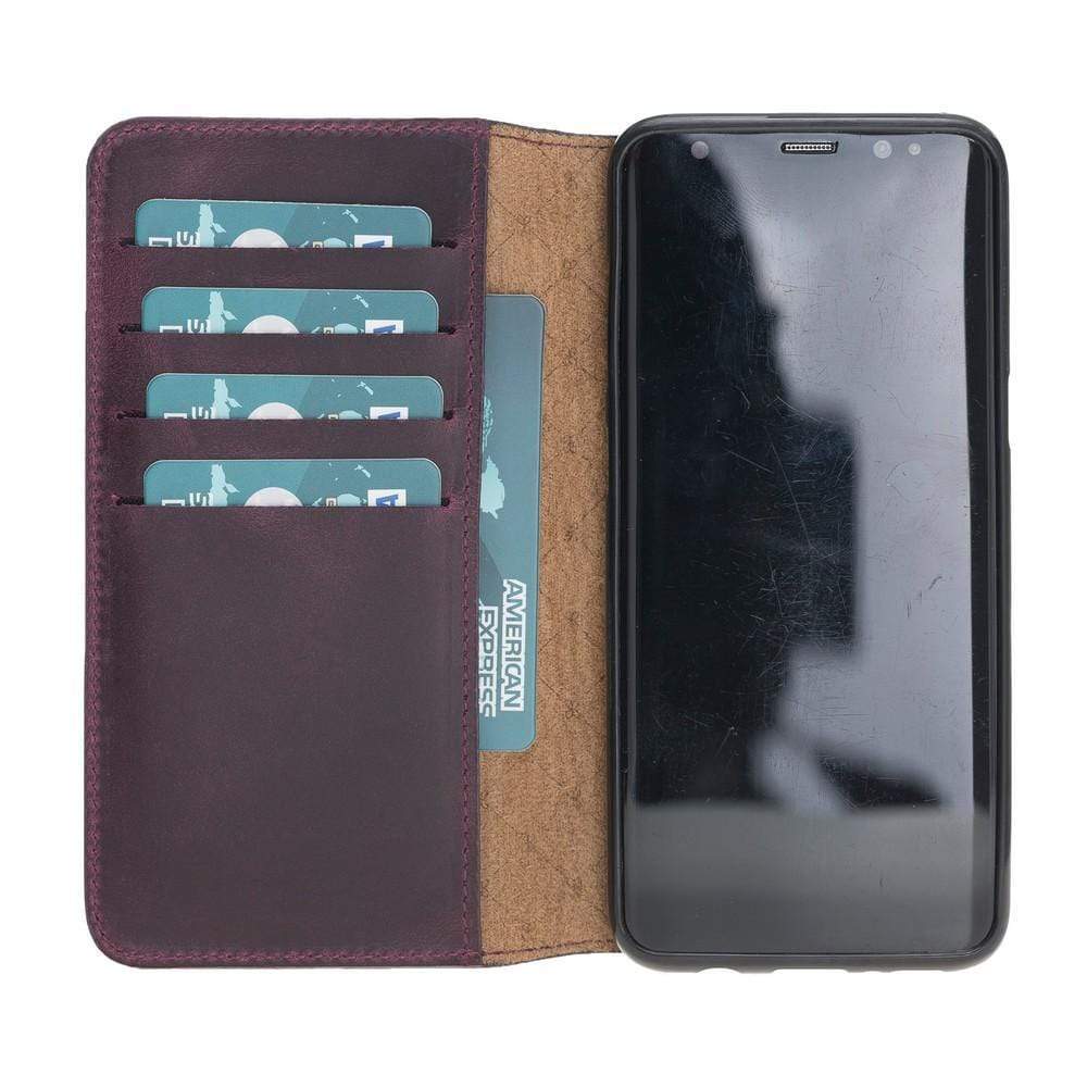 Phone Case Leather Book Case for Samsung Galaxy S8 Plus - Antic Purple Bouletta Shop