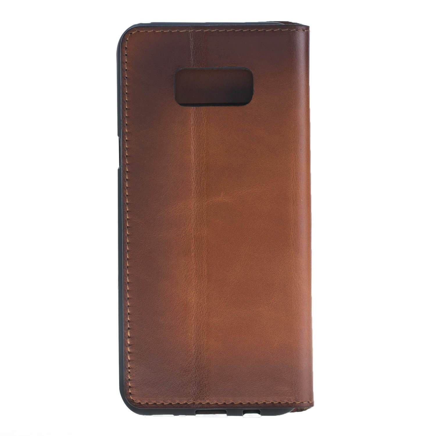 Phone Case Leather Book Case for Samsung Galaxy S8 Plus - Rustic Tan with Effect Bouletta Shop