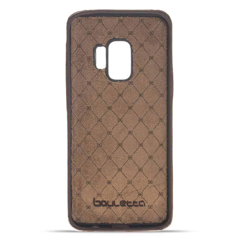 Phone Case Leather Ultra Cover Snap On Back Cover for Samsung Galaxy S9 - Vegetal Dark Brown Bouletta Shop