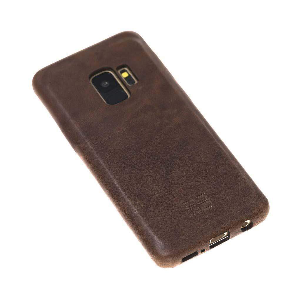 Phone Case Leather Ultra Cover Snap On Back Cover for Samsung Galaxy S9 - Vegetal Dark Brown Bouletta Shop
