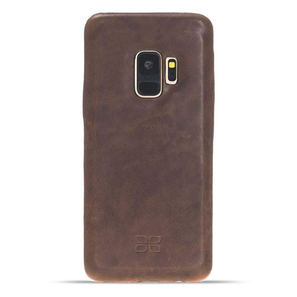 Phone Case Leather Ultra Cover Snap On Back Cover for Samsung Galaxy S9 - Vegetal Dark Brown Bouletta Shop