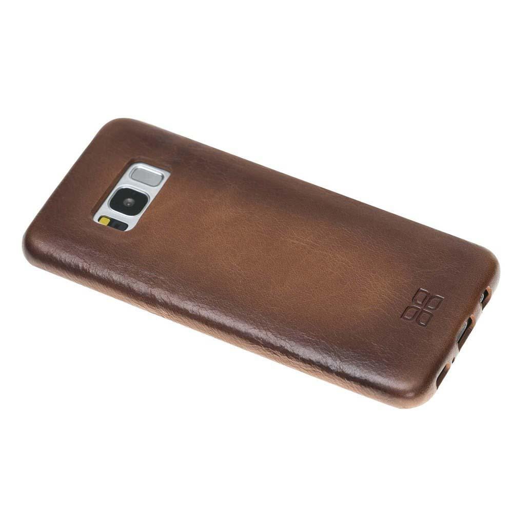 Phone Case Leather Ultra Cover Snap On Back Cover for Samsung S8 - Rustic Burnished Tan Bouletta Shop