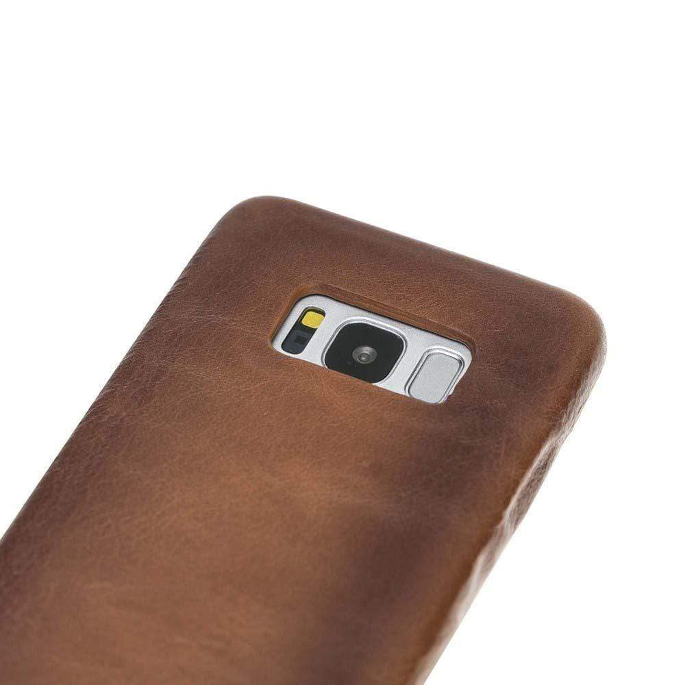 Phone Case Leather Ultra Cover Snap On Back Cover for Samsung S8 - Rustic Burnished Tan Bouletta Shop