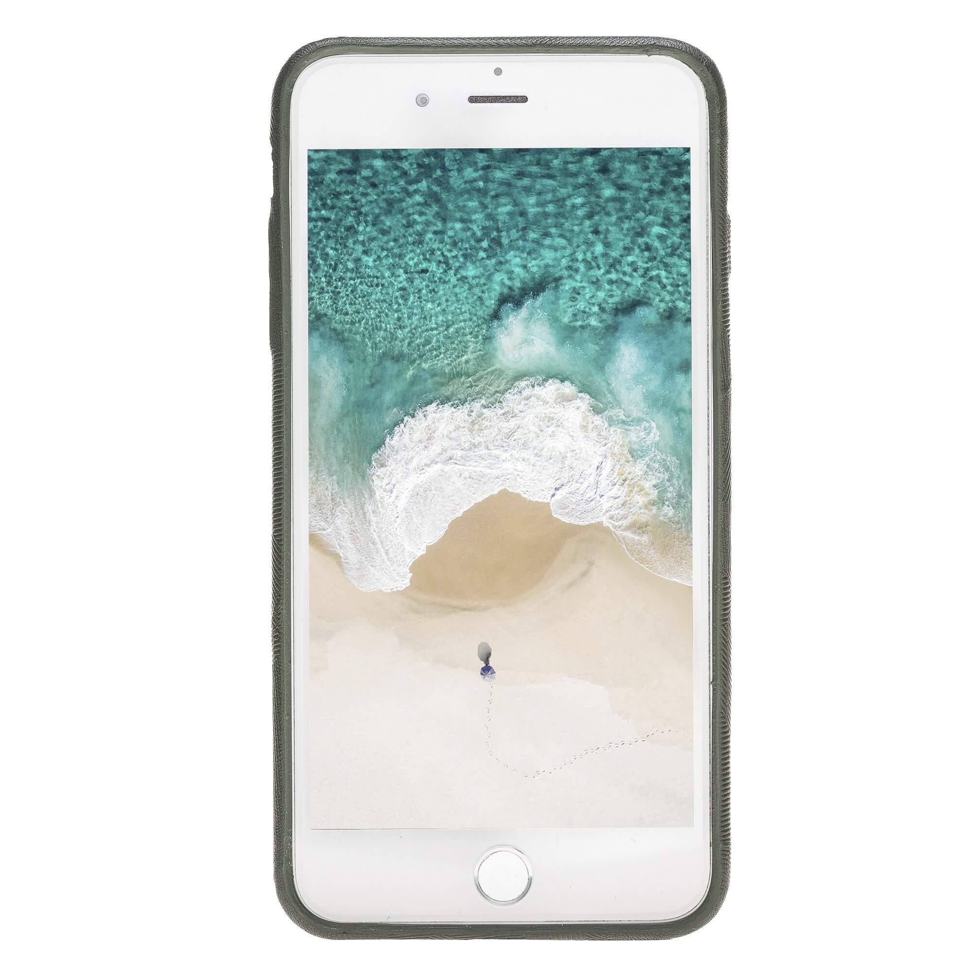 Phone Case Leather Ultra Cover with Credit Card Slots for Apple iPhone 7/8 Plus - Camouflage Green Bouletta Shop