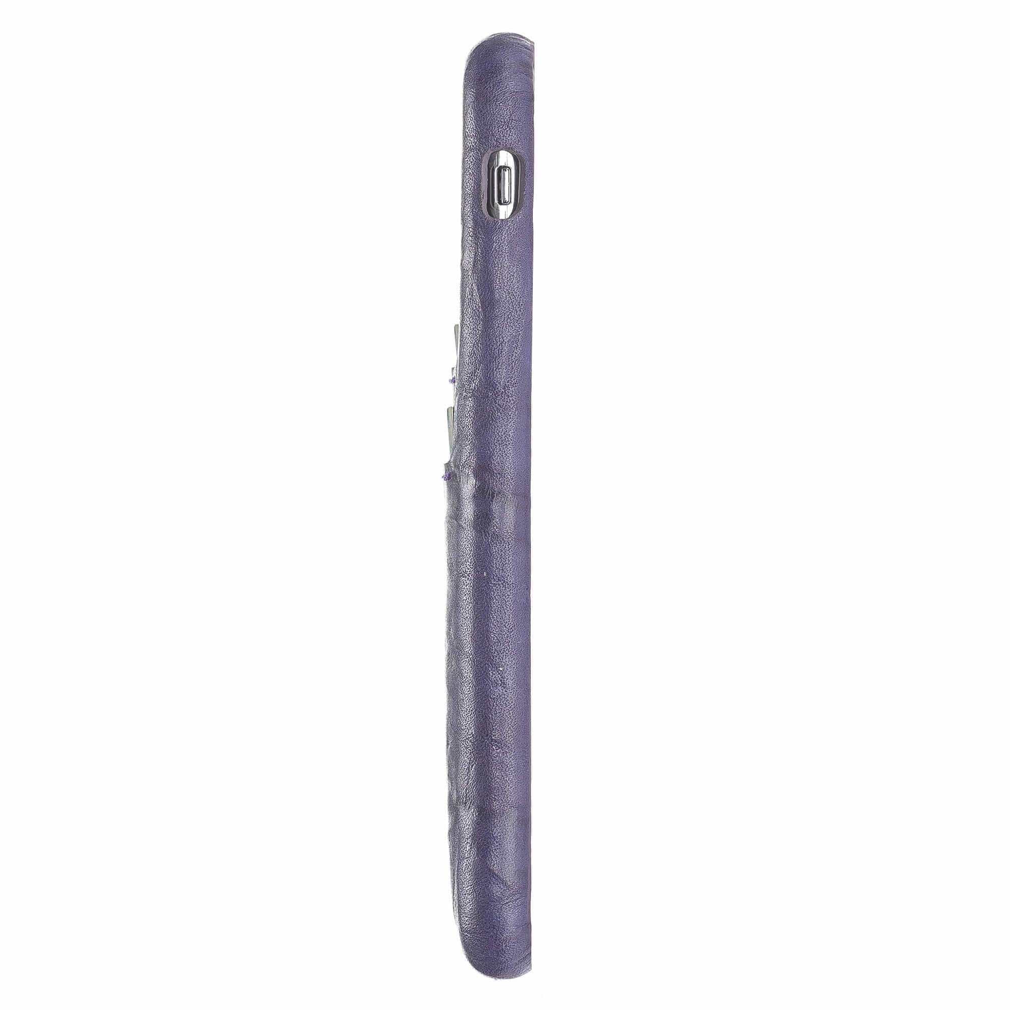Leather Ultra Cover with Credit Card Slots for Apple iPhone X/XS - Creased Purple Bouletta Shop