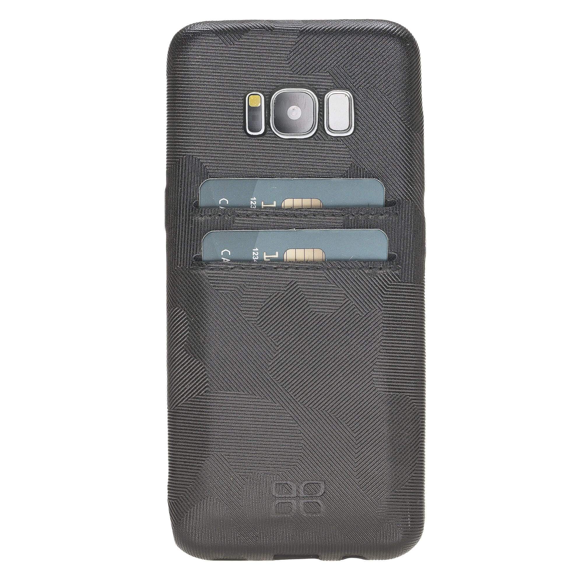 Phone Case Leather Ultra Cover with Credit Card Slots for Samsung S8 - Camouflage Black Bouletta Shop