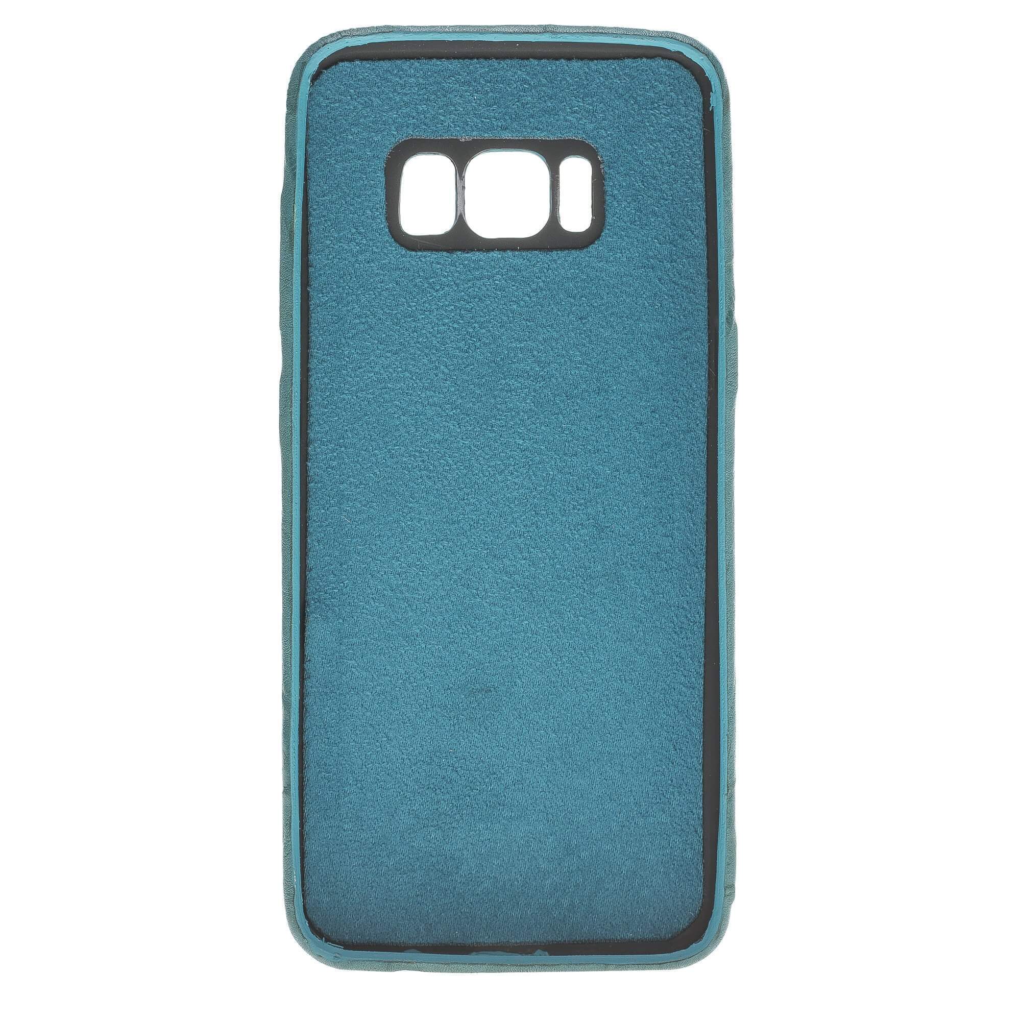 Phone Case Leather Ultra Cover with Credit Card Slots for Samsung S8  - Creased Turquoise Bouletta Shop