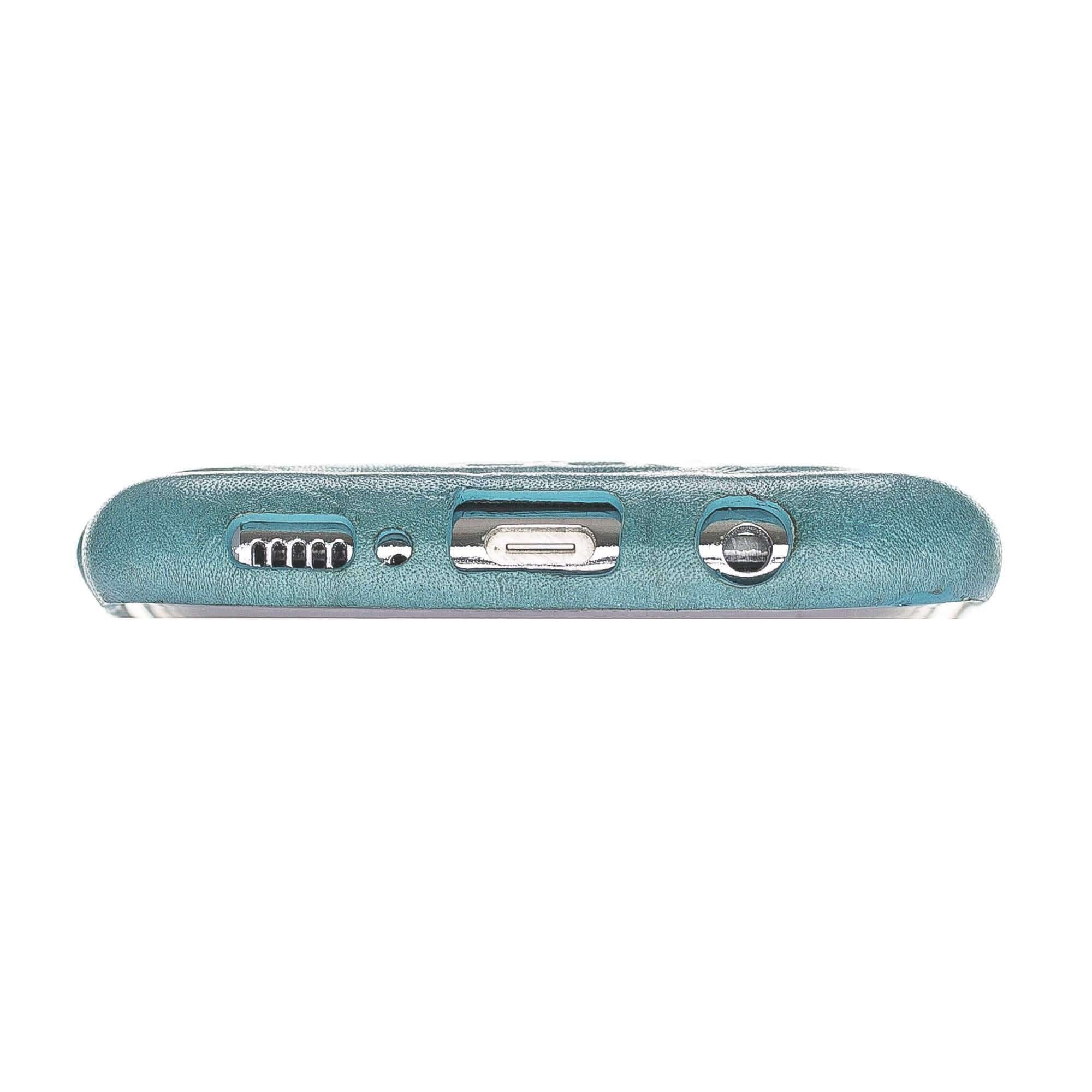 Phone Case Leather Ultra Cover with Credit Card Slots for Samsung S8  - Creased Turquoise Bouletta Shop