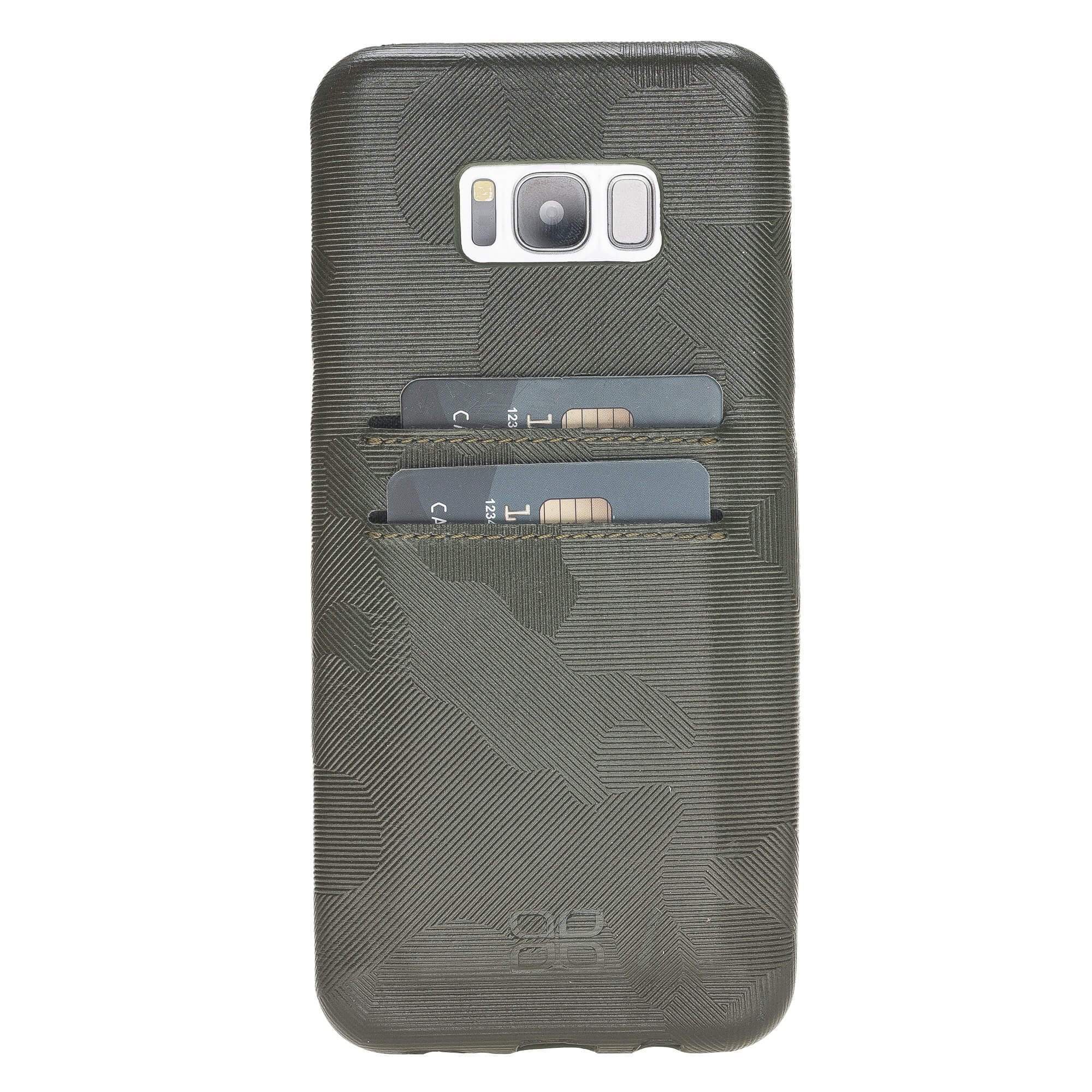 Phone Case Leather Ultra Cover with Credit Card Slots for Samsung S8 Plus - Camouflage Black Bouletta Shop