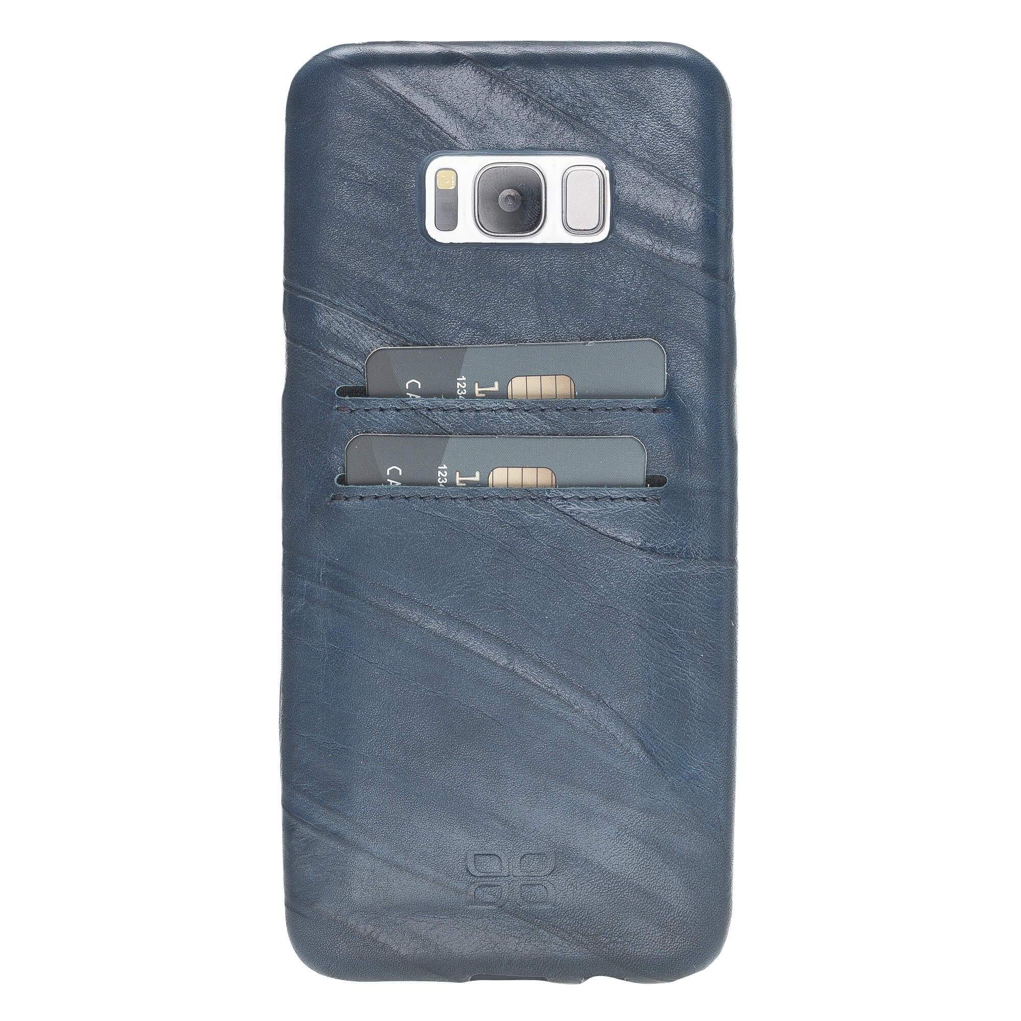 Phone Case Leather Ultra Cover with Credit Card Slots for Samsung S8 Plus - Creased Blue Bouletta Shop