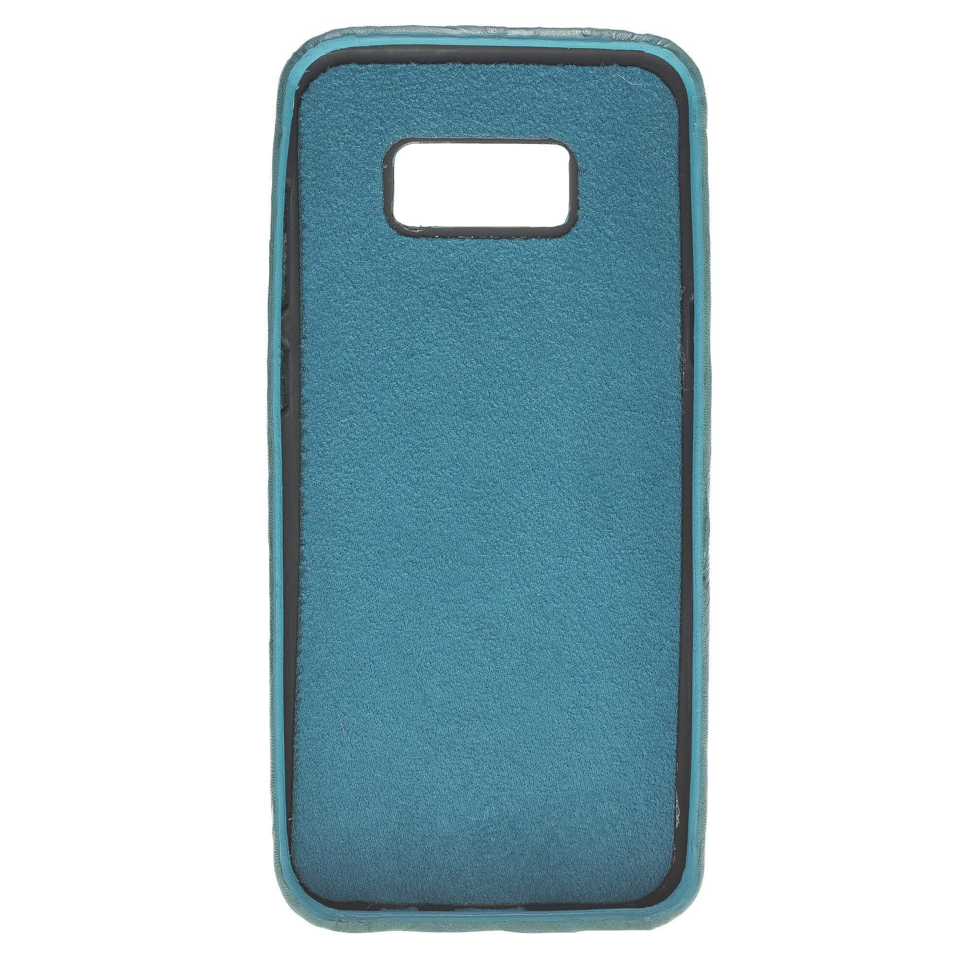 Phone Case Leather Ultra Cover with Credit Card Slots for Samsung S8 Plus - Creased Turquoise Bouletta Shop