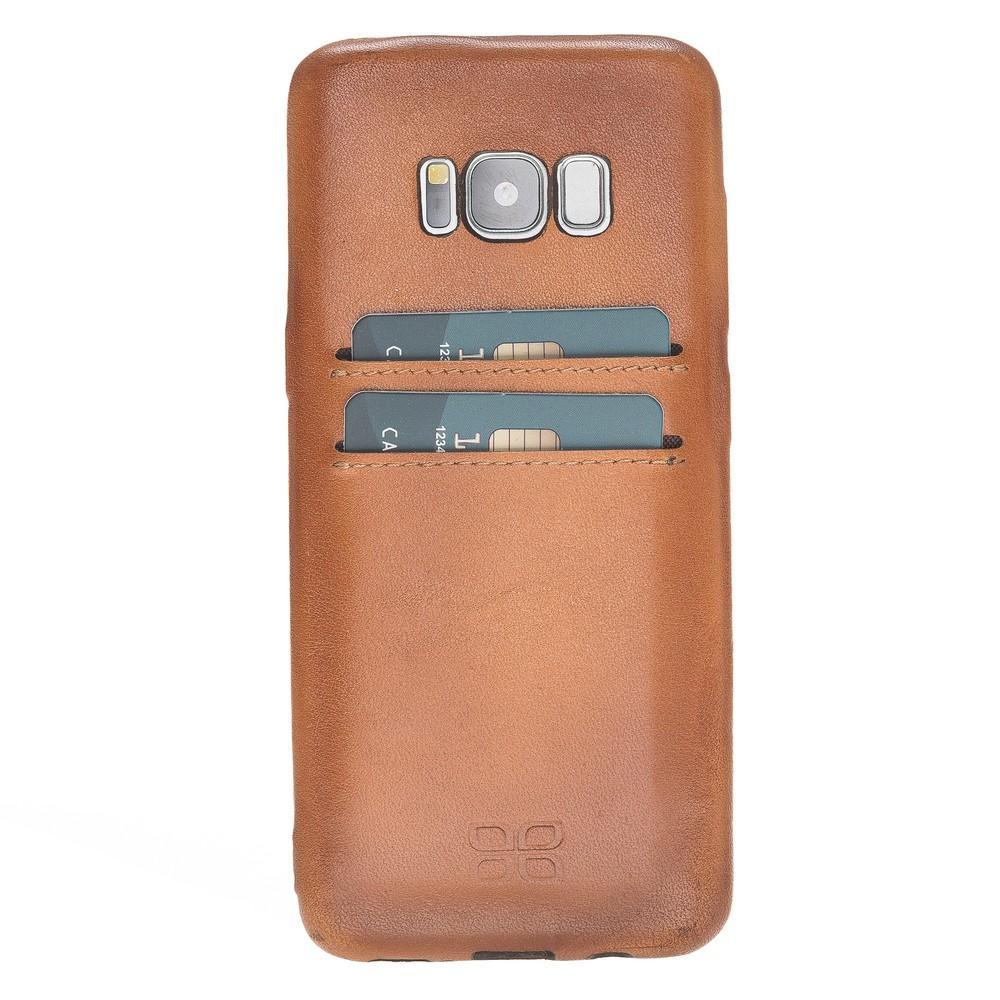 Phone Case Leather Ultra Cover with Credit Card Slots for Samsung S8 - VAD Tan with Effect Bouletta Shop